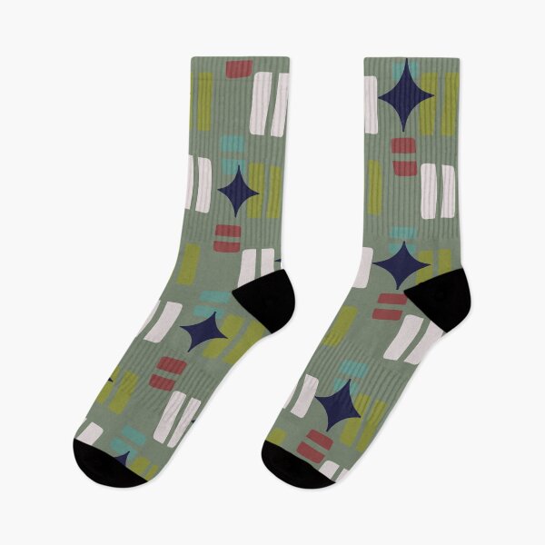 Item preview, Retro Aesthetic Geometric Shapes And Cosmic Atomic Sparkle Stars Green designed and sold by scorpiolane.