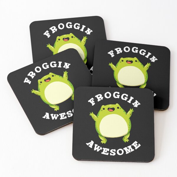 Item preview, Froggin Awesome Funny Frog Puns (Dark BG) designed and sold by punnybone.