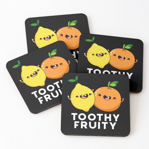 Item preview, Toothy Fruity Funny Fruit Puns (Dark BG) designed and sold by punnybone.