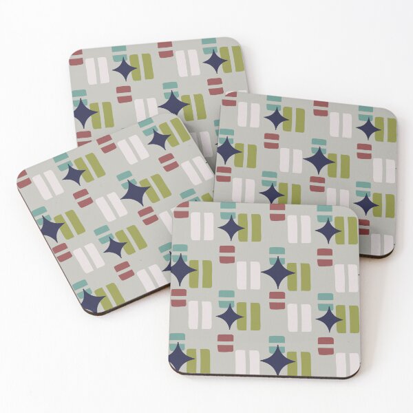 Item preview, Retro Aesthetic Geometric Shapes And Cosmic Atomic Sparkle Stars Pale Green designed and sold by scorpiolane.