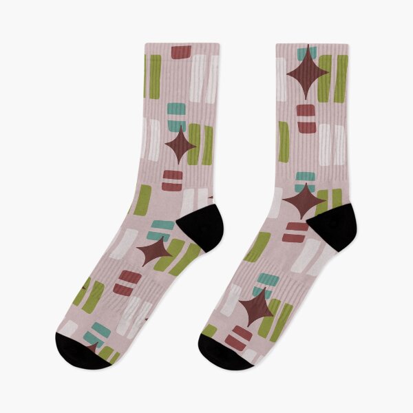 Item preview, Retro Aesthetic Geometric Shapes And Cosmic Atomic Sparkle Stars Gray Pink designed and sold by scorpiolane.