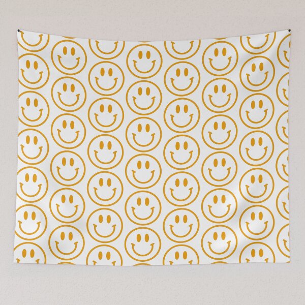 Item preview, Orange Preppy Smiley Face  designed and sold by meohmymagic.