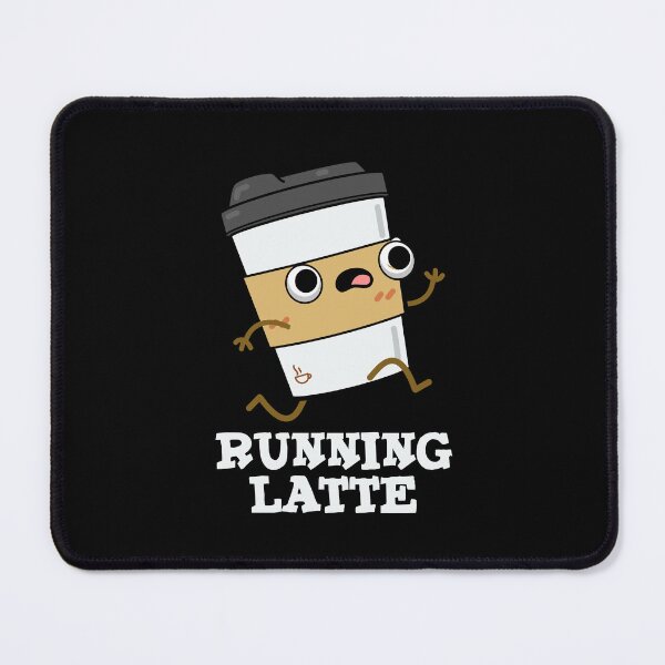 Item preview, Running Latte Funny Coffee Puns (Dark BG) designed and sold by punnybone.