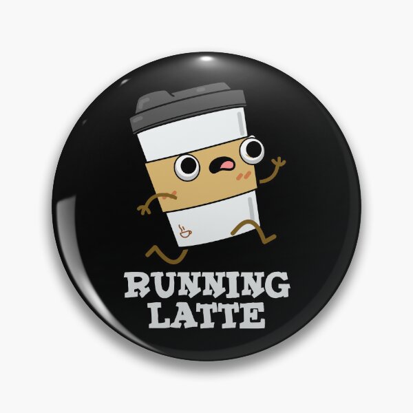 Item preview, Running Latte Funny Coffee Puns (Dark BG) designed and sold by punnybone.