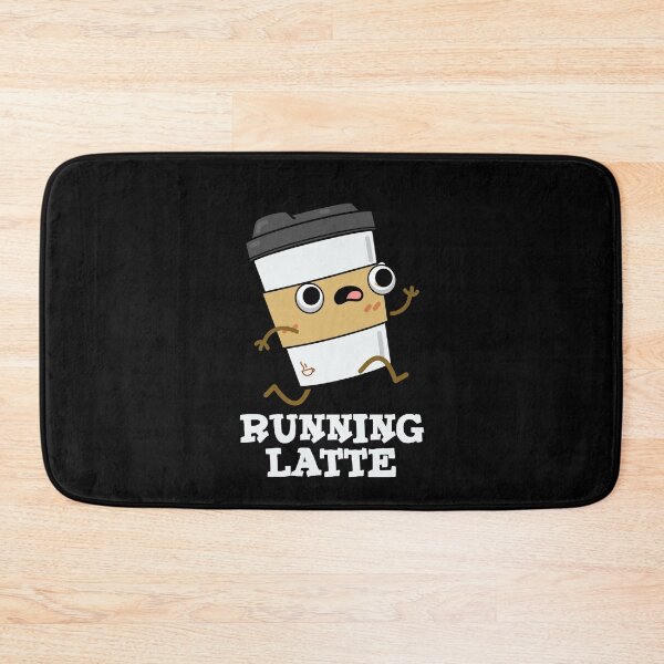 Item preview, Running Latte Funny Coffee Puns (Dark BG) designed and sold by punnybone.