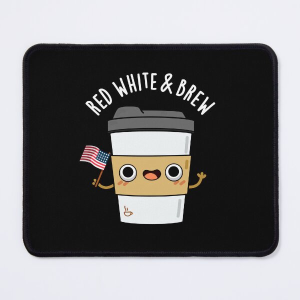 Item preview, Red White And Brew Funny Coffee Puns (Dark BG) designed and sold by punnybone.