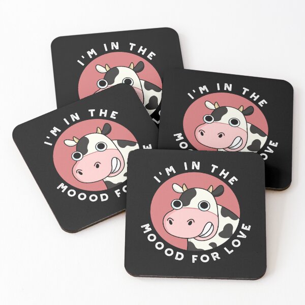 Item preview, I'm In The Moood For Love Funny Cow Puns (Dark BG) designed and sold by punnybone.