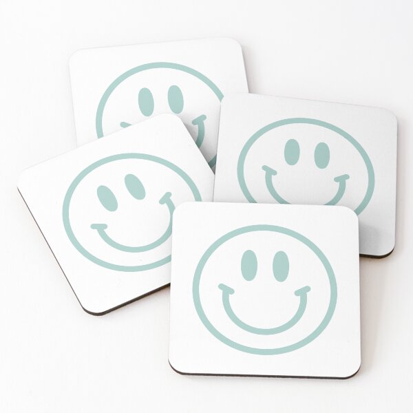 Item preview, Baby Blue Bright Preppy Smiley Face  designed and sold by meohmymagic.