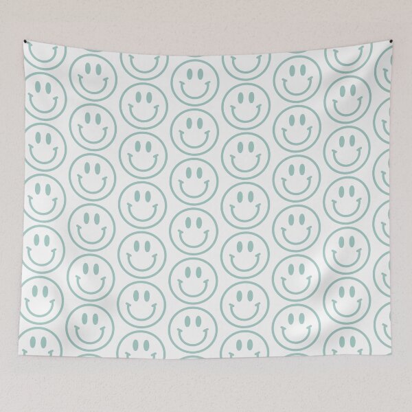 Item preview, Baby Blue Bright Preppy Smiley Face  designed and sold by meohmymagic.