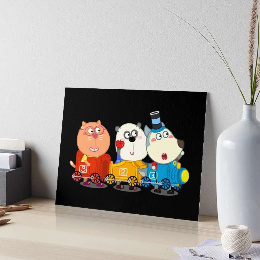 Wolfoo family cartoon Mounted Print for Sale by HajimeKambe