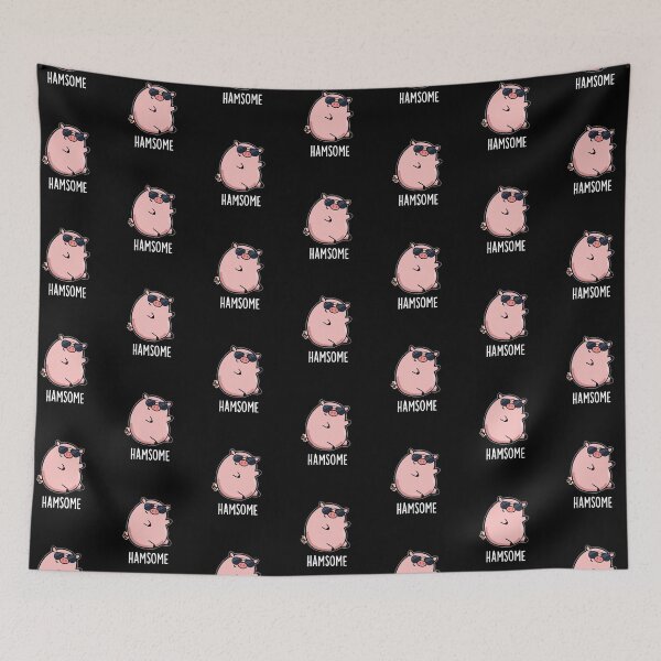 Item preview, Hamsome Funny Pig Puns (Dark BG) designed and sold by punnybone.