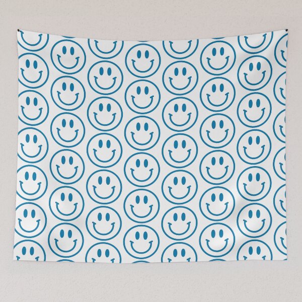 Item preview, Bright Blue Preppy Smiley Face  designed and sold by meohmymagic.
