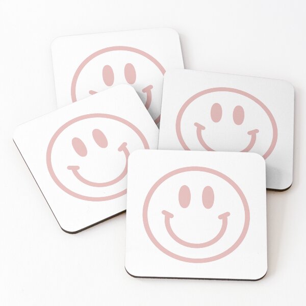 Item preview, Bright Blush Pink Preppy Smiley Face  designed and sold by meohmymagic.