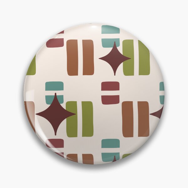 Item preview, Retro Aesthetic Geometric Shapes And Cosmic Atomic Sparkle Stars Cream & Brown designed and sold by scorpiolane.
