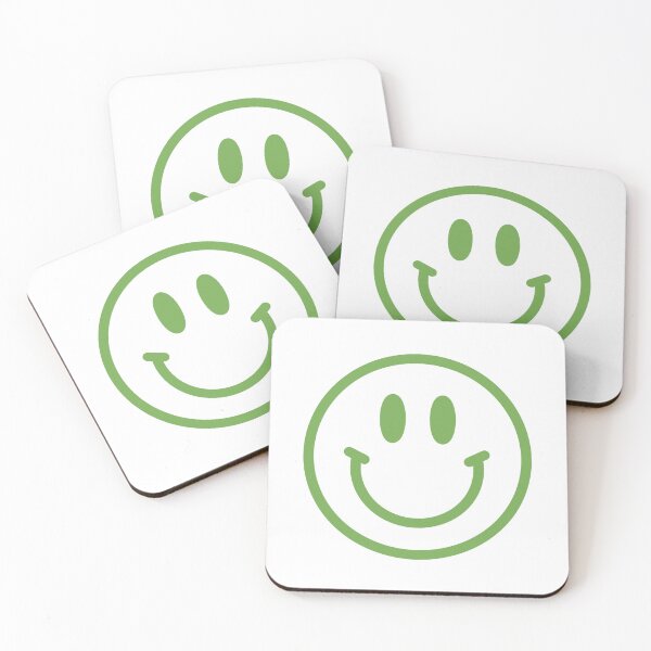 Item preview, Bright Green Preppy Smiley Face  designed and sold by meohmymagic.