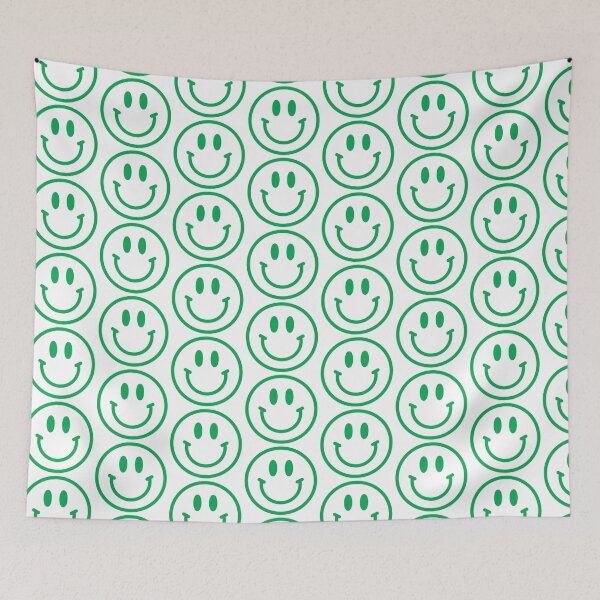 Item preview, Bright Kelly Green Preppy Smiley Face  designed and sold by meohmymagic.