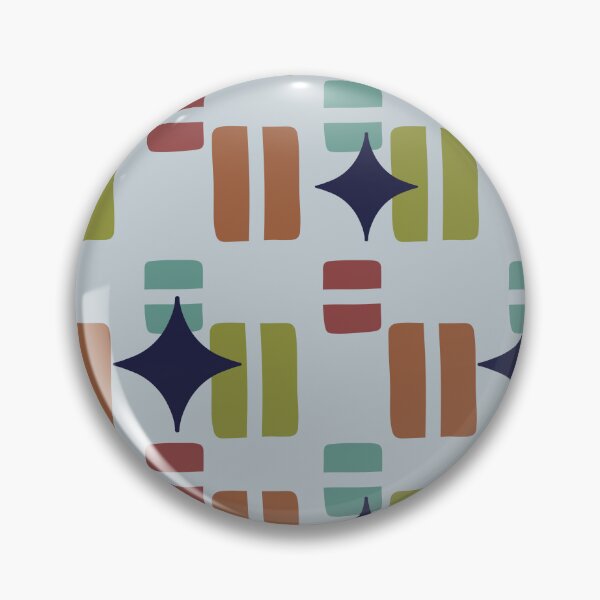 Item preview, Retro Aesthetic Geometric Shapes And Cosmic Atomic Sparkle Stars Gray Blue & Brown designed and sold by scorpiolane.