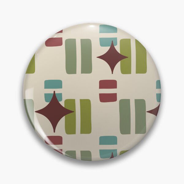 Item preview, Retro Aesthetic Geometric Shapes And Cosmic Atomic Sparkle Stars Green & Muted Yellow designed and sold by scorpiolane.