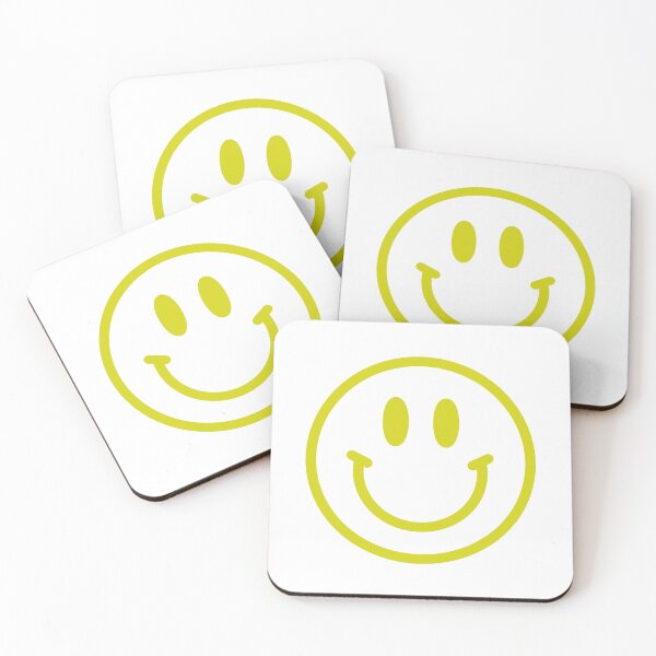 Item preview, Neon Yellow Preppy Smiley Face  designed and sold by meohmymagic.