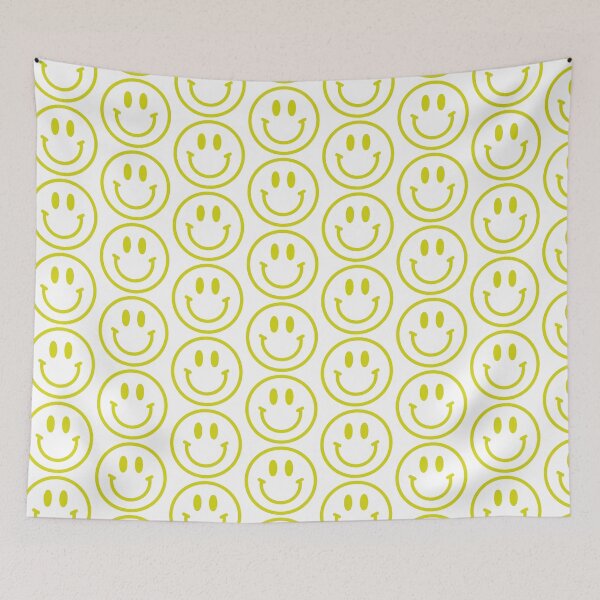Item preview, Neon Yellow Preppy Smiley Face  designed and sold by meohmymagic.