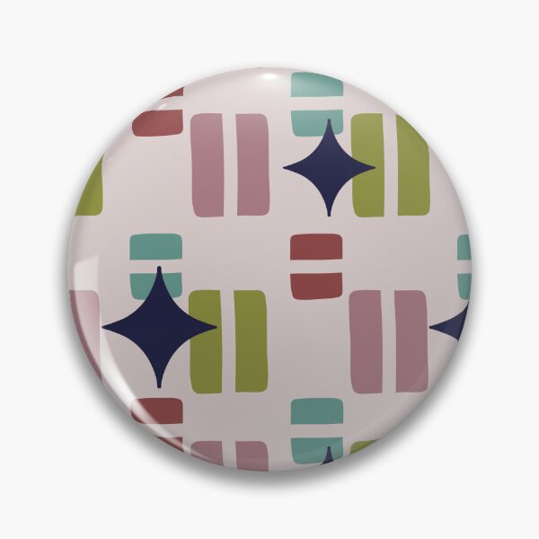 Item preview, Retro Aesthetic Geometric Shapes And Cosmic Atomic Sparkle Stars Light & Dark Muted Pink designed and sold by scorpiolane.