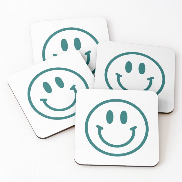 Item preview, Bright Teal Preppy Smiley Face  designed and sold by meohmymagic.