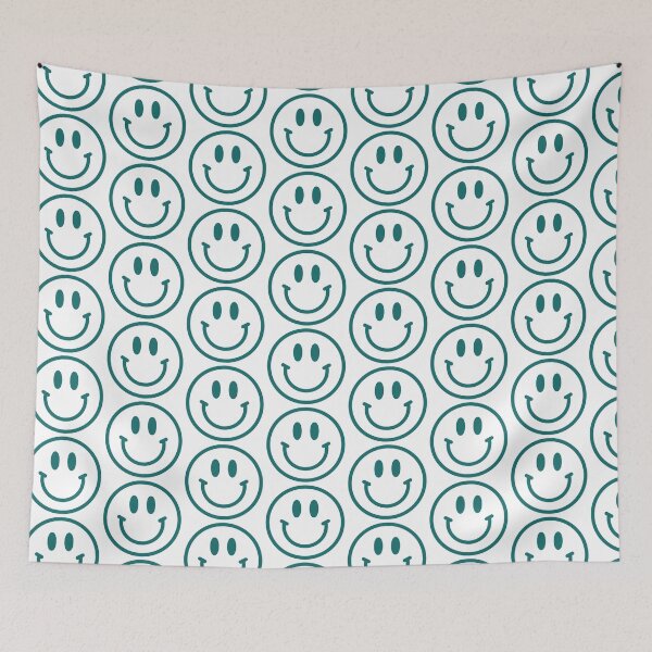 Item preview, Bright Teal Preppy Smiley Face  designed and sold by meohmymagic.
