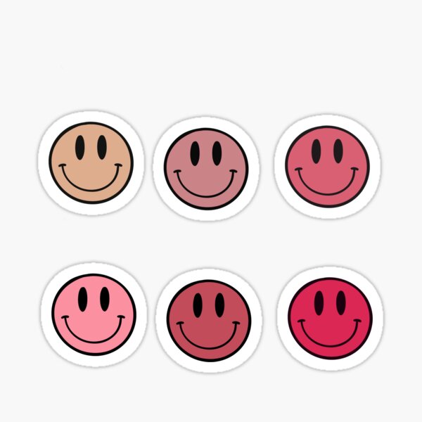 Pink Smiley Faces Sticker For Sale By Hilarymullett Redbubble