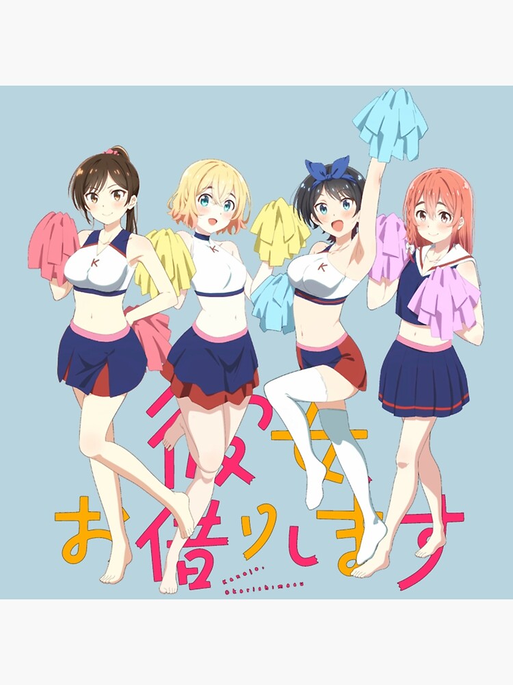 Cute Cheerleaders - Kanojo Okarishimasu Anime Art Board Print for