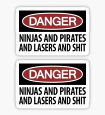 Ninjas und Piraten und Laser, Oh mein! × 2 Sticker