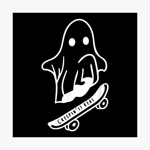 Item preview, Funny Boo Skateboarding Ghost Costume Halloween Skateboard designed and sold by Kharlamovaarina.