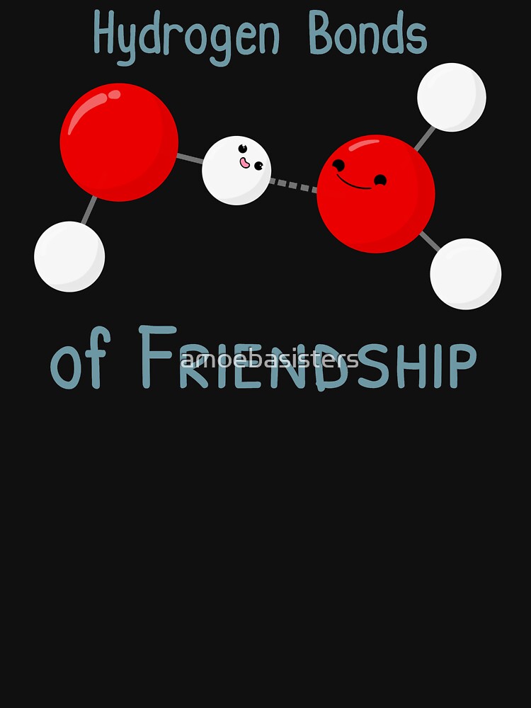 Thumbnail 3 of 3, Baseball ¾ Sleeve T-Shirt, Hydrogen Bonds of Friendship designed and sold by amoebasisters.