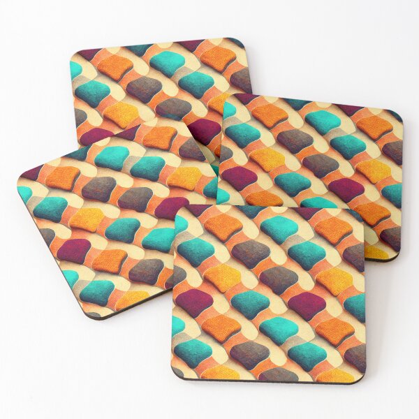 Item preview, Orange & Teal Retro Abstract Art Pattern designed and sold by bumtheary.