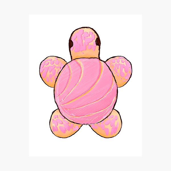 Item preview, Pink turtle concha sweet bread pan dulce designed and sold by notsoseriousart.