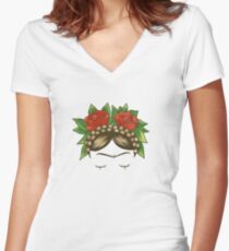 Frida Khalo Women's Fitted V-Neck T-Shirt