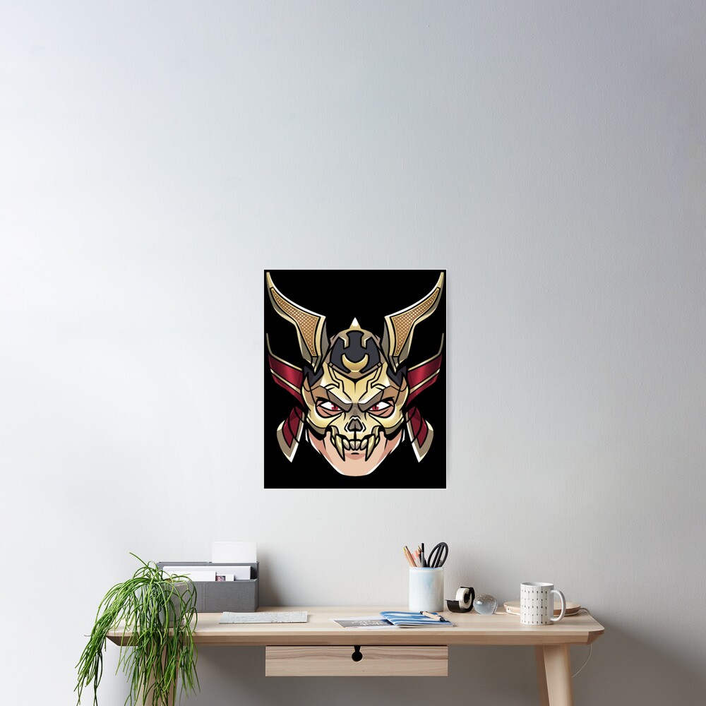 Sticker face shao kahn Poster for Sale by RandyMorales