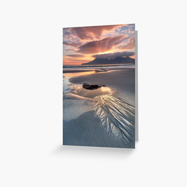 Singing Sands Rock Pool Sunset Isle of Eigg. Small Isles. Scotland. Greeting Card