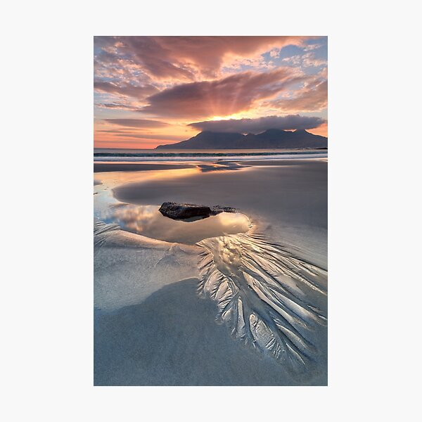  Singing Sands Rock Pool  Sunset Isle of Eigg. Small Isles. Scotland. Photographic Print