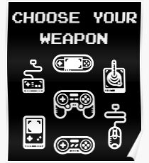 Retro Gaming T-shirt: Choose Your Weapon Classic Controllers Poster