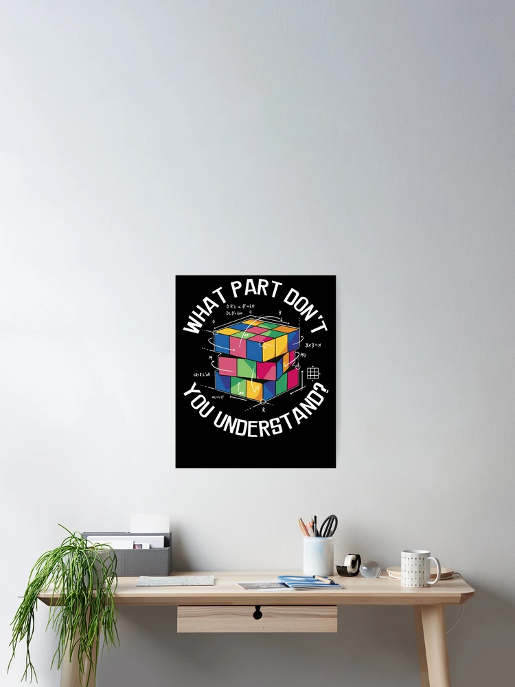 Imagen 2 de 3, Póster con la obra What Part Don't You Understand Cuber Equation Speed Cubing Gear, diseñada y vendida por DynamicDesign.