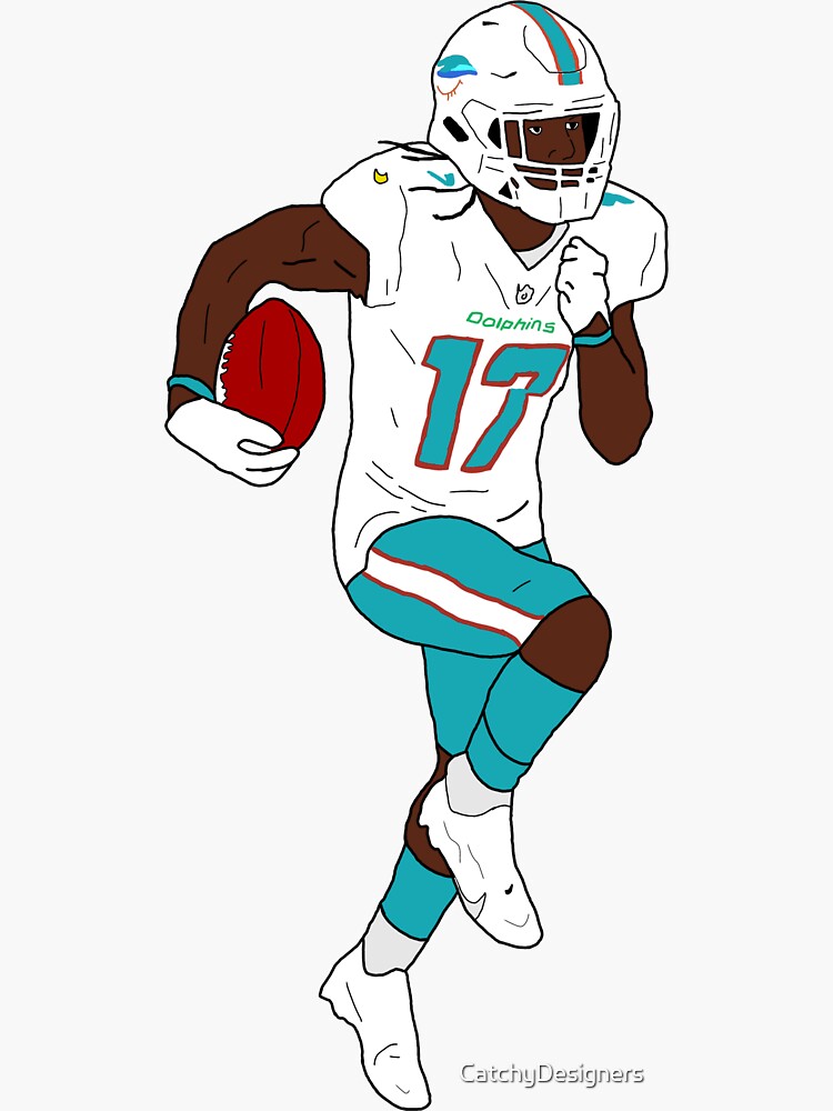 Jaylen Waddle Miami Dolphins Football Glossy Sticker Vinyl 