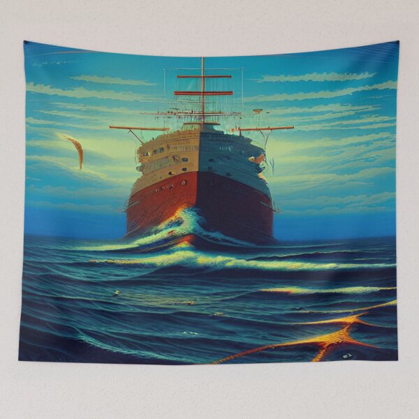 Item preview, Ship in the sea designed and sold by LionsDenForUs.