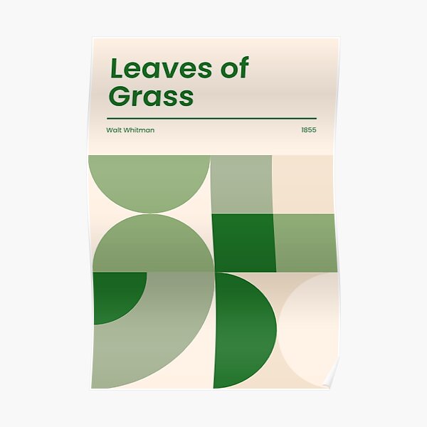 Leaves Of Grass - Walt Whitman book cover  Poster