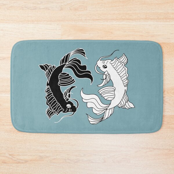 Item preview,  Simple Bold Black and White Linework - 2 Koi Fish, Yin and Yang Solid Colors Flipped designed and sold by Lucidesigns.