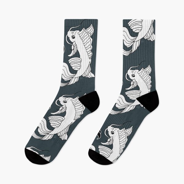 Item preview,  Simple Bold Black and White Linework - 2 Koi Fish, Yin and Yang Solid Colors Flipped designed and sold by Lucidesigns.