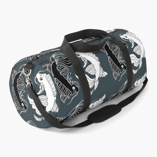 Item preview, Simple Bold Black and White Linework - 2 Koi Fish, Yin and Yang Solid Colors Flipped designed and sold by Lucidesigns.