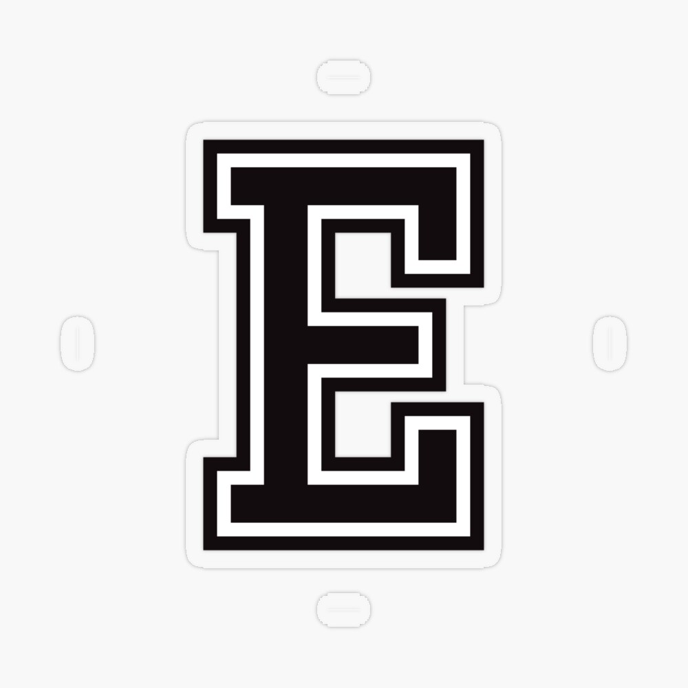 Letter E sporty college font alphabet Sticker