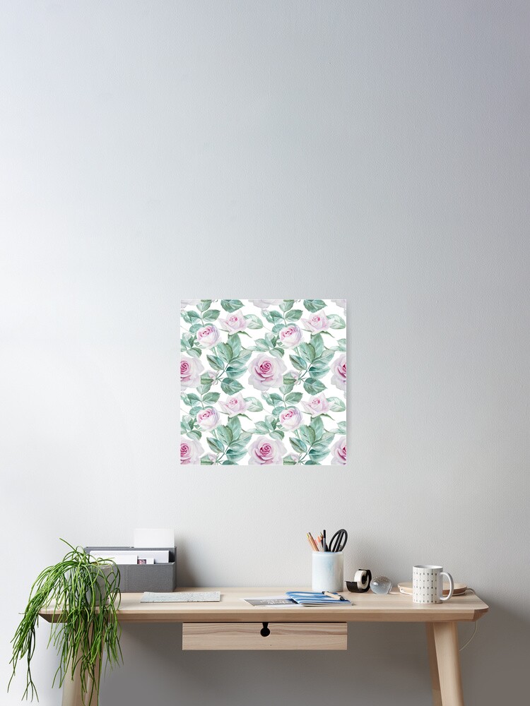 Thumbnail 2 of 3, Poster, Pink Roses designed and sold by mariapirogova.