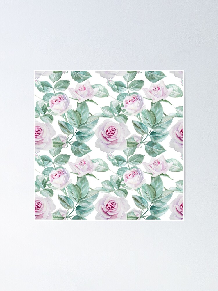 Thumbnail 1 of 3, Poster, Pink Roses designed and sold by mariapirogova.