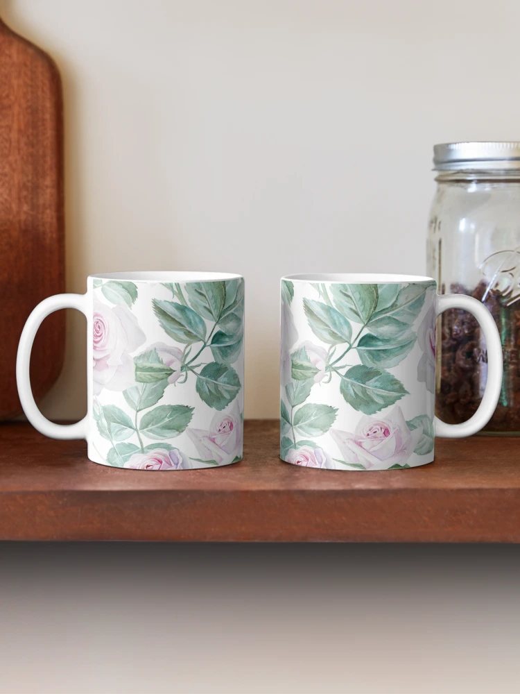 Thumbnail 2 of 6, Coffee Mug, Pink Roses designed and sold by mariapirogova.